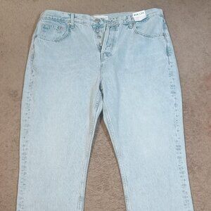 Topshop Edition Womens Jeans Size 14 W36 L34 Vintage Wash High Waist Straight Bu
